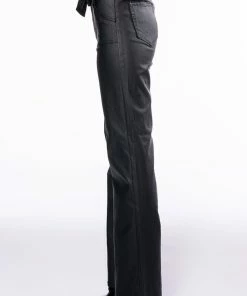 LE CHIC COATED PAPERBAG WAIST STRAIGHT LEG PANT -FINESSE-shop le chic coated paperbag waist straight leg pant black 6 6