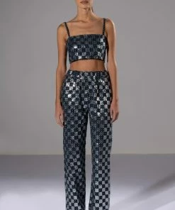 LEAH WIDE LEG TROUSER -FINESSE-shop leah wide leg trouser blue multi 7 7