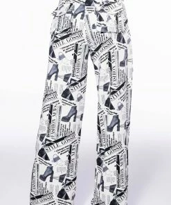 LEGENDARY NEWSPAPER PRINT WIDE LEG TROUSER -FINESSE-shop legendary newspaper print wide leg trouser white multi 8 8