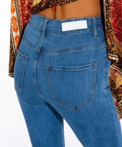 LENA SUPER HIGH RISE FLARE DENIM PANTS -FINESSE-shop lena super high rise flare denim pants medium blue denim 6 6