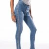 LIFE LIKE THIS RHINESTONE STRIPE SKINNY JEANS