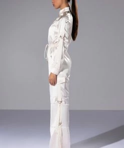 LISTEN UP UTILITY JUMPSUIT -FINESSE-shop listen up utility jumpsuit champagne 5 5