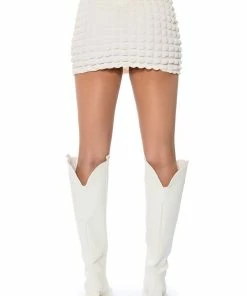 LITTLE MISS ATTITUDE TEXTURED MINI SKIRT -FINESSE-shop little miss attitude textured mini skirt ivory 8 8