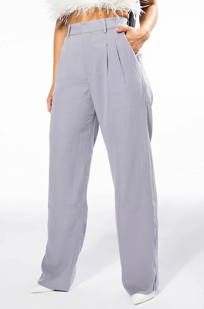 LOGAN WIDE LEG TROUSER IN GREY 1 LOGAN WIDE LEG TROUSER IN GREY
