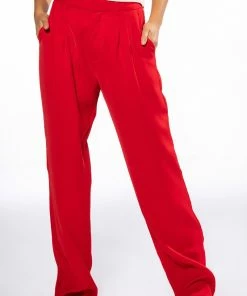 LOGAN WIDE LEG TROUSER IN RED