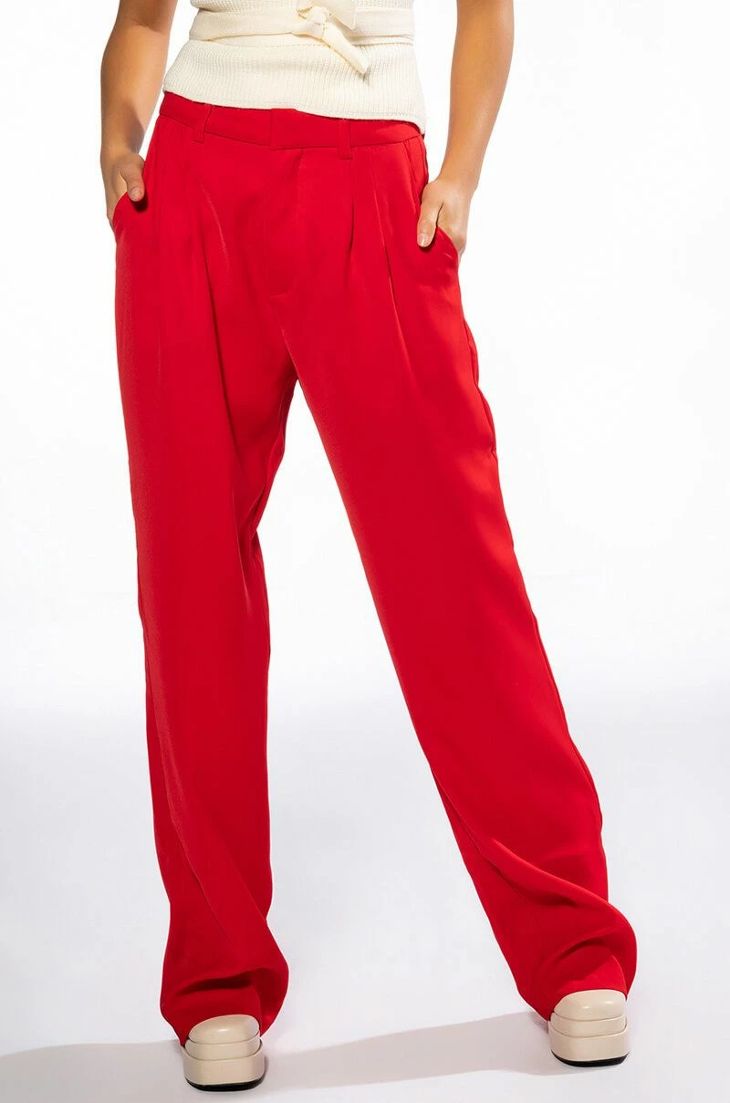 LOGAN WIDE LEG TROUSER IN RED 1 LOGAN WIDE LEG TROUSER IN RED