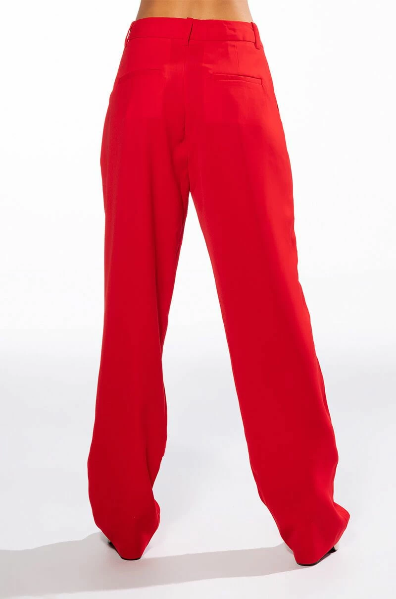 LOGAN WIDE LEG TROUSER IN RED 5 LOGAN WIDE LEG TROUSER IN RED - Image 5