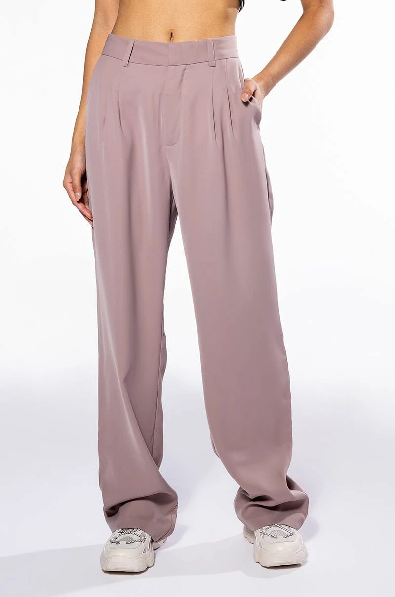 LOGAN WIDE LEG TROUSER IN TAUPE 1 LOGAN WIDE LEG TROUSER IN TAUPE
