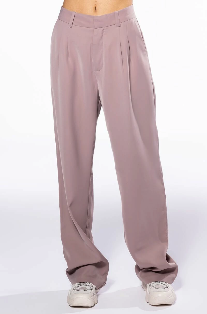 LOGAN WIDE LEG TROUSER IN TAUPE 3 LOGAN WIDE LEG TROUSER IN TAUPE - Image 3