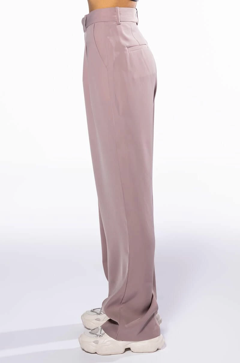 LOGAN WIDE LEG TROUSER IN TAUPE 4 LOGAN WIDE LEG TROUSER IN TAUPE - Image 4
