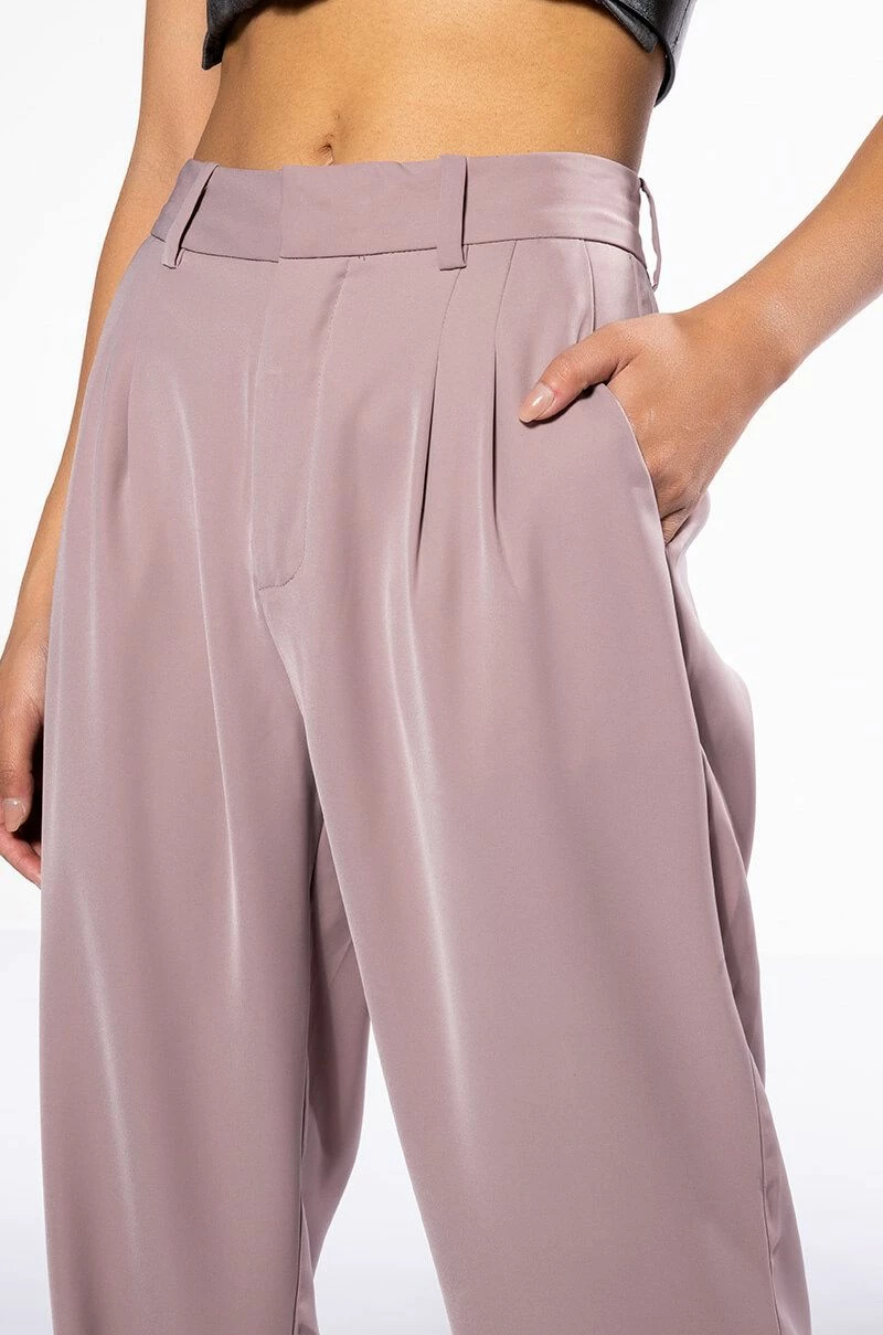 LOGAN WIDE LEG TROUSER IN TAUPE 6 LOGAN WIDE LEG TROUSER IN TAUPE - Image 6