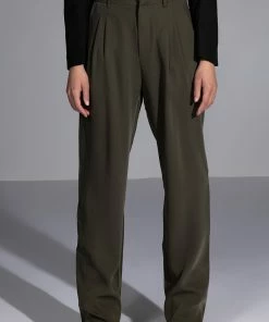 LOGAN WIDE LEG TROUSER IN OLIVE