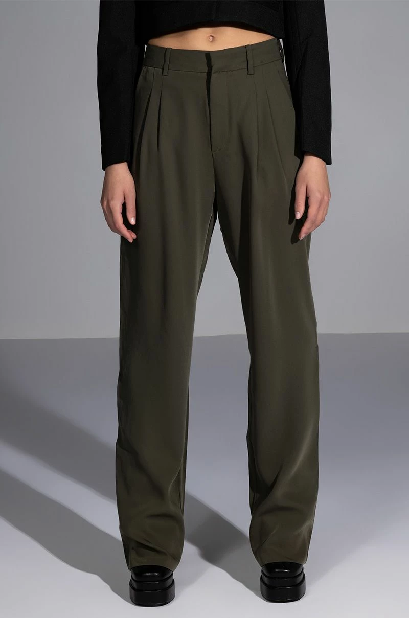 LOGAN WIDE LEG TROUSER IN OLIVE 1 LOGAN WIDE LEG TROUSER IN OLIVE