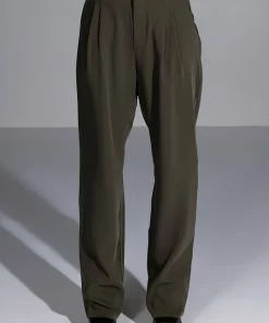 LOGAN WIDE LEG TROUSER IN OLIVE 8 LOGAN WIDE LEG TROUSER IN OLIVE -FINESSE-shop logan wide leg trouser olive 3 3