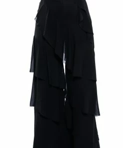LOREN RUFFLE DETAILED PANTS -FINESSE-shop loren ruffle detailed pants black 7 7