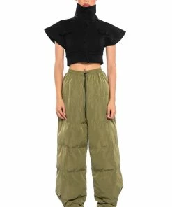 LORENA WIDE LEG PUFFER PANT -FINESSE-shop lorena wide leg puffer pant olive 3 3