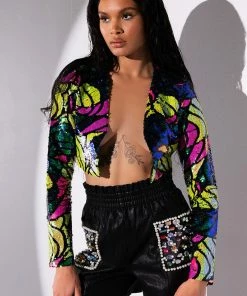 LORIE GEM EMBELLISHED FAUX LEATHER SHORTS -FINESSE-shop lorie gem embellished faux leather shorts black 3 3