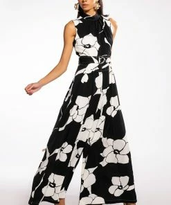 LOVE BLOOMS BELTED WIDE LEG JUMPSUIT