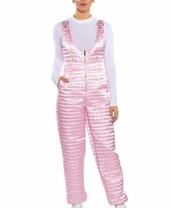 LUSH QUILTED SATIN SLEEVELESS JUMPSUIT