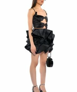 LUX WAVES MINI SKIRT -FINESSE-shop lux waves mini skirt black 5 5