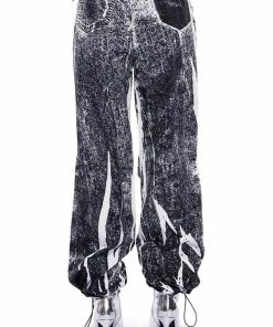 MACY FAUX DENIM LOOK PARACHUTE PANT -FINESSE-shop macy faux denim look parachute pant black 11 11