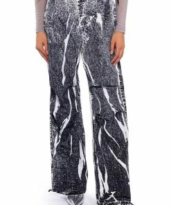 MACY FAUX DENIM LOOK PARACHUTE PANT