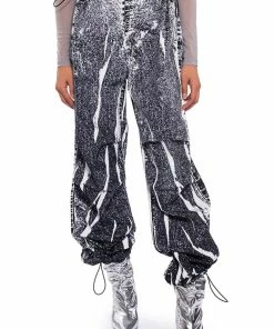 MACY FAUX DENIM LOOK PARACHUTE PANT -FINESSE-shop macy faux denim look parachute pant black 3 3