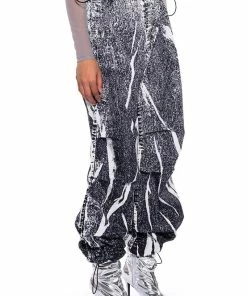 MACY FAUX DENIM LOOK PARACHUTE PANT -FINESSE-shop macy faux denim look parachute pant black 4 4