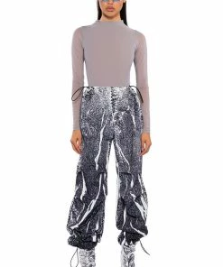 MACY FAUX DENIM LOOK PARACHUTE PANT -FINESSE-shop macy faux denim look parachute pant black 6 6