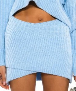 MADE YOU LOOK KNIT MINI SKIRT -FINESSE-shop made you look knit mini skirt light blue 3 3