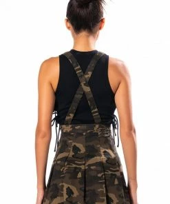 MAJOR GENERAL PLEATED DENIM SUSPENDER SKIRT 13 MAJOR GENERAL PLEATED DENIM SUSPENDER SKIRT -FINESSE-shop major general pleated denim suspender skirt camo 6 6