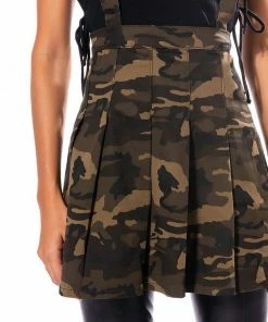 MAJOR GENERAL PLEATED DENIM SUSPENDER SKIRT 14 MAJOR GENERAL PLEATED DENIM SUSPENDER SKIRT -FINESSE-shop major general pleated denim suspender skirt camo 7 7