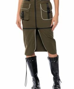 MAJOR MOOD CONVERTIBLE CARGO MIDI SKIRT