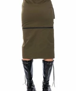 MAJOR MOOD CONVERTIBLE CARGO MIDI SKIRT -FINESSE-shop major mood convertible cargo midi skirt green 8 8