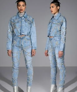 MAKE A WISH RHINESTONE HIGH WAISTED SKINNY JEAN -FINESSE-shop make a wish rhinestone high waisted skinny jean light blue denim 8 8