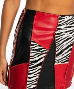 MANCHESTER FAUX COLORBLOCK MINI SKIRT -FINESSE-shop manchester faux colorblock mini skirt red multi 8 8