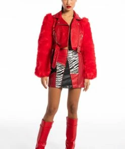 MANCHESTER FAUX COLORBLOCK MINI SKIRT -FINESSE-shop manchester faux colorblock mini skirt red multi 9 9