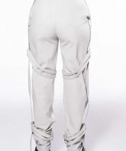 MIA CARGO PANT WITH TIES -FINESSE-shop mia cargo pant with ties light grey 7 7
