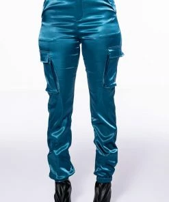 MISSION IMPOSSIBLE SATIN CARGO JOGGER PANTS -FINESSE-shop mission impossible satin cargo jogger pants navy 3 3