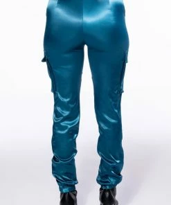 MISSION IMPOSSIBLE SATIN CARGO JOGGER PANTS -FINESSE-shop mission impossible satin cargo jogger pants navy 5 5