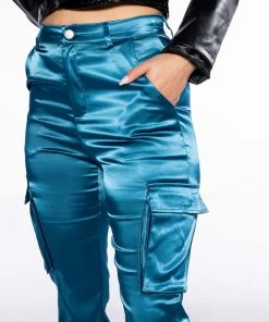 MISSION IMPOSSIBLE SATIN CARGO JOGGER PANTS -FINESSE-shop mission impossible satin cargo jogger pants navy 6 6