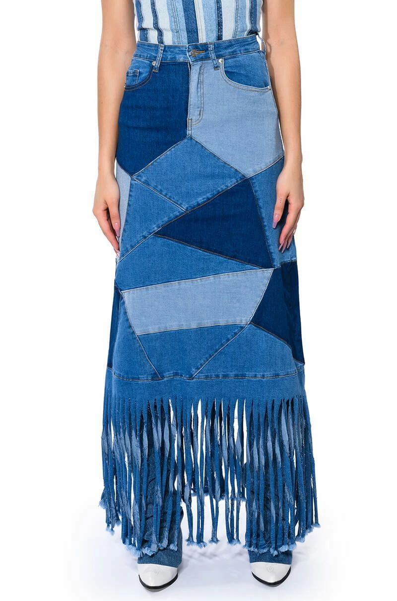 MIX 'N MATCH MAXI DENIM SKIRT 1 MIX 'N MATCH MAXI DENIM SKIRT