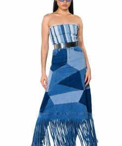 Alternative view of MIX 'N MATCH MAXI DENIM SKIRT