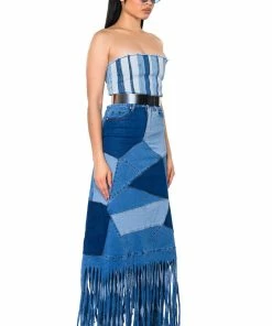 MIX 'N MATCH MAXI DENIM SKIRT 11 MIX 'N MATCH MAXI DENIM SKIRT -FINESSE-shop mix n match maxi denim skirt medium blue denim 3 3 c1