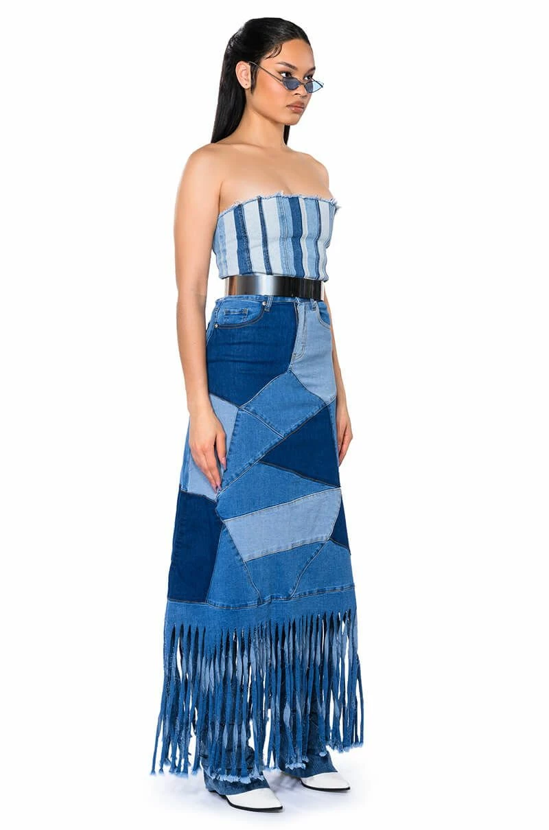 MIX 'N MATCH MAXI DENIM SKIRT 3 MIX 'N MATCH MAXI DENIM SKIRT - Image 3