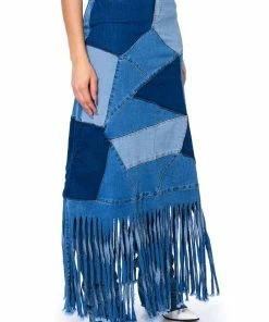 MIX 'N MATCH MAXI DENIM SKIRT 12 MIX 'N MATCH MAXI DENIM SKIRT -FINESSE-shop mix n match maxi denim skirt medium blue denim 4 4 c1
