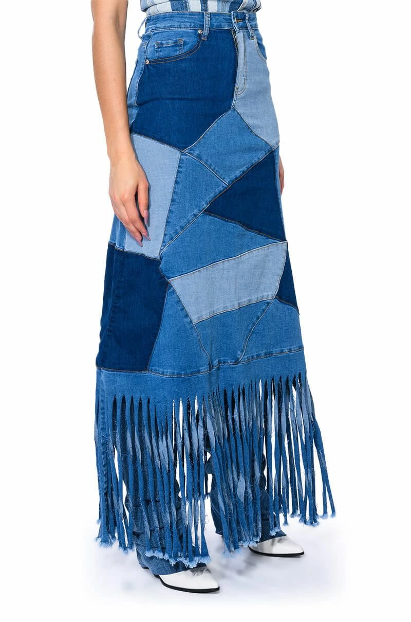 MIX 'N MATCH MAXI DENIM SKIRT 4 MIX 'N MATCH MAXI DENIM SKIRT - Image 4
