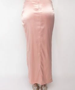 MODERN MUSE HIGH SLIT SATIN MAXI SKIRT -FINESSE-shop modern muse high slit satin maxi skirt blush 6 6