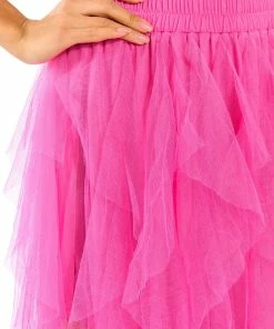 MODERN ROYALTY LAYERED MESH MAXI SKIRT -FINESSE-shop modern royalty layered mesh maxi skirt pink 7 7
