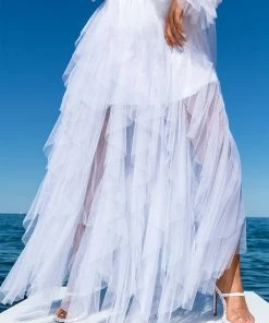 MODERN ROYALTY LAYERED MESH MAXI SKIRT 22 MODERN ROYALTY LAYERED MESH MAXI SKIRT -FINESSE-shop modern royalty layered mesh maxi skirt white 1 1 c1 c1